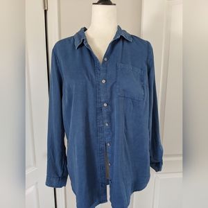 New Directions Button Down Shirt  Boyfriend Blue M